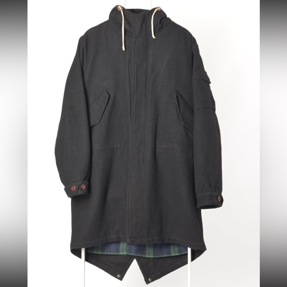 Vintage Universal Works Wool fishtail jacket Black fits L-XL
Size: XL